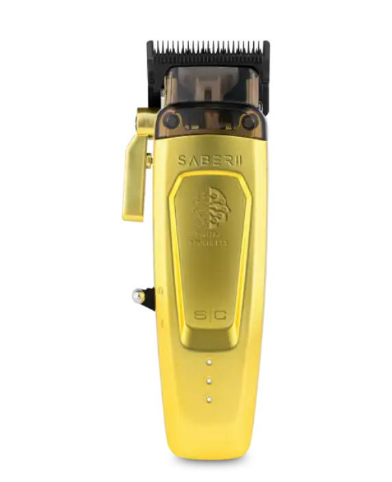 Saber 2 Clipper - Professional Cordless Modular Hair Clipper with High-Torque Digital Brushless Motor in Gold