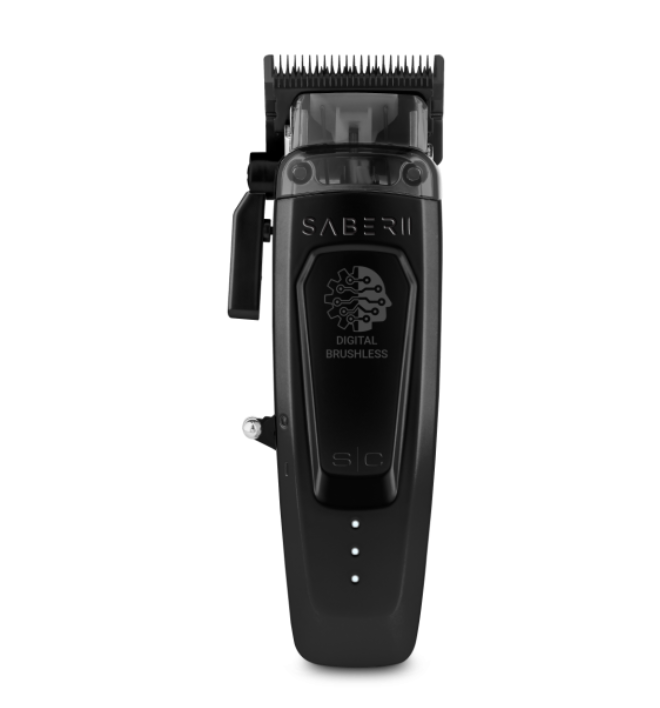 Saber 2 Clipper - Professional Cordless Modular Hair Clipper with High-Torque Digital Brushless Motor in Black