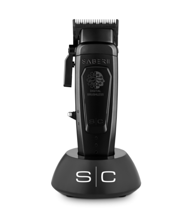 Saber 2 Clipper - Professional Cordless Modular Hair Clipper with High-Torque Digital Brushless Motor in Black