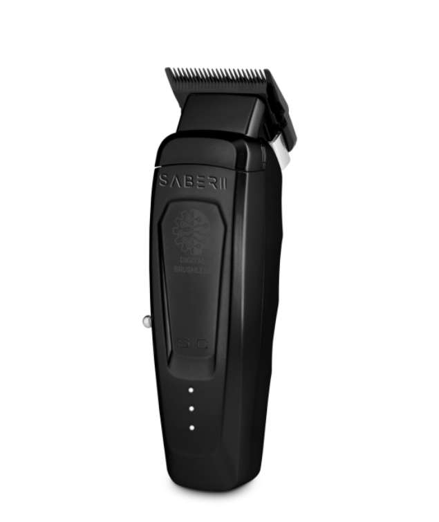 Saber 2 Clipper - Professional Cordless Modular Hair Clipper with High-Torque Digital Brushless Motor in Black