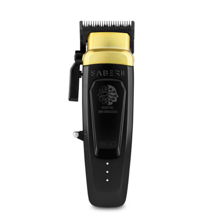 Saber 2 Clipper - Professional Cordless Modular Hair Clipper with High-Torque Digital Brushless Motor in Black