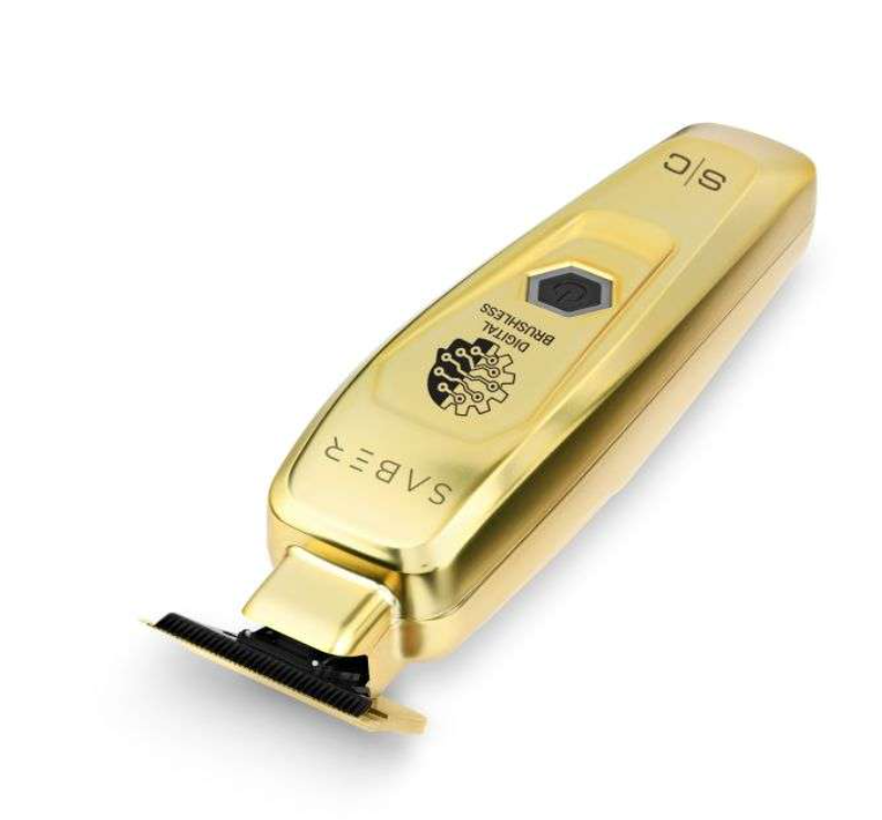 Saber Trimmer - Professional Cordless Hair Trimmer with Full Metal Body and Digital Brushless Motor in Gold Model SC405G