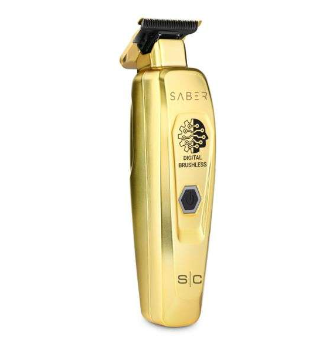 Saber Trimmer - Professional Cordless Hair Trimmer with Full Metal Body and Digital Brushless Motor in Gold Model SC405G