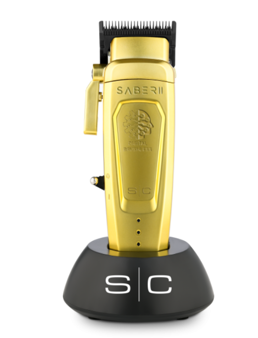 Saber 2 Clipper - Professional Cordless Modular Hair Clipper with High-Torque Digital Brushless Motor in Gold