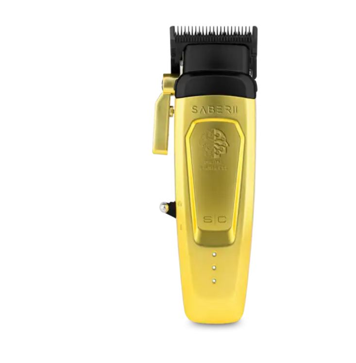 Saber 2 Clipper - Professional Cordless Modular Hair Clipper with High-Torque Digital Brushless Motor in Gold