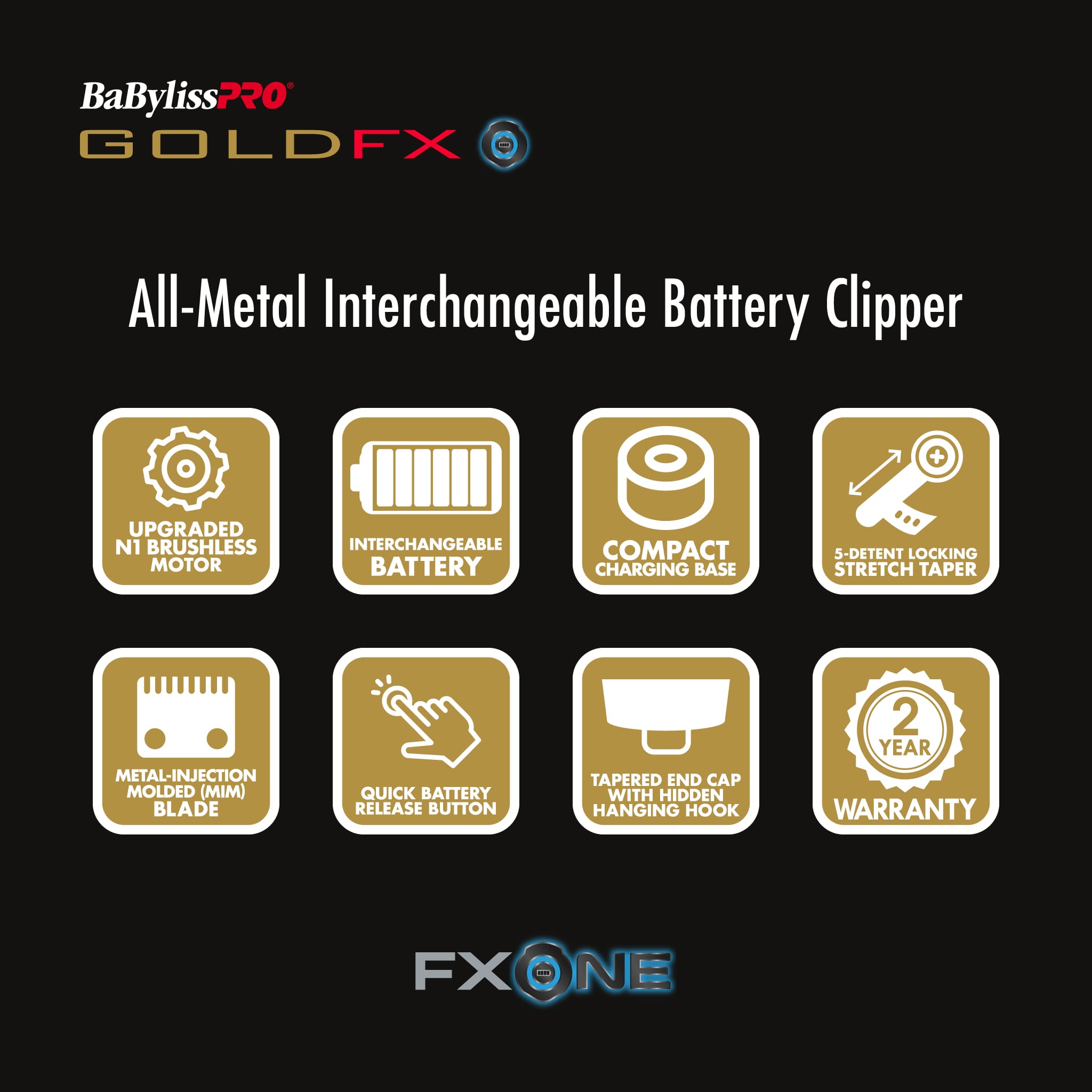 BABYLISSPRO® FXONE™ GOLDFX® CLIPPER FX899G