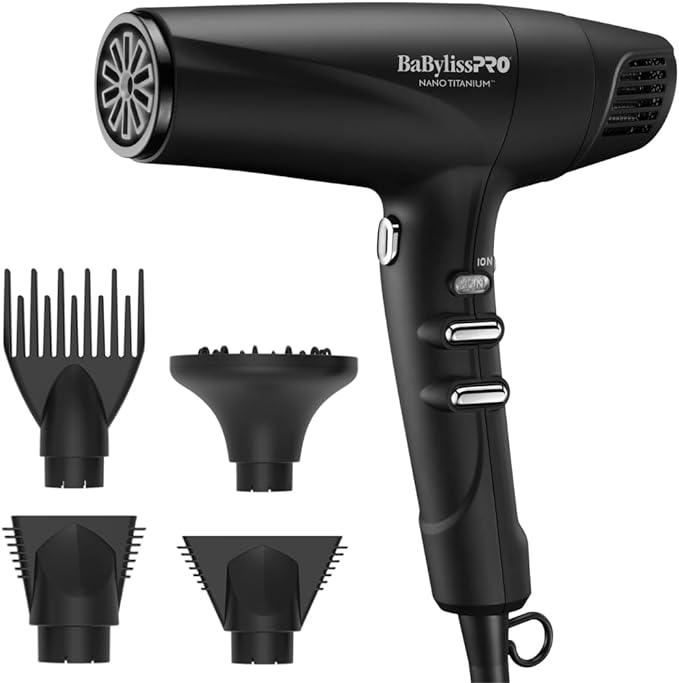 BabylissPro NANO-TITANIUM DUAL IONIC HIGH-SPEED HAIRDRYER - BNT9100BKC