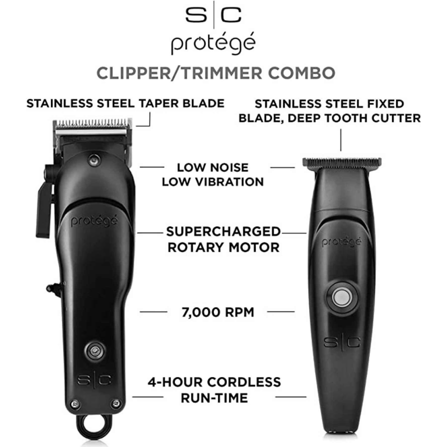 Stylecraft Trimmer/Clipper Protege Combo - Matte Metalic Black