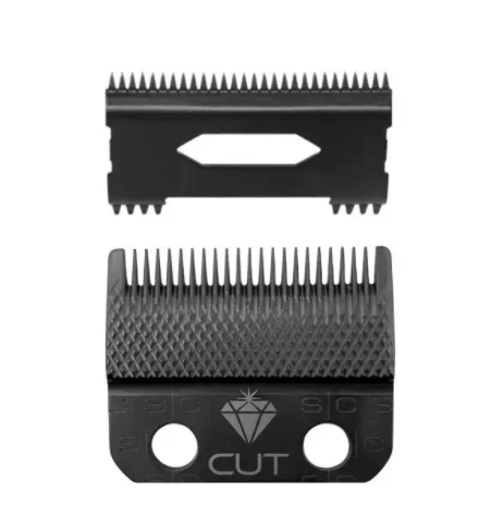 StyleCraft S|C REPLACEMENT DIAMOND CUT FIXED FADE HAIR CLIPPER BLADE WITH SHALLOW TOOTH 2.0 MOVING CUTTER SET #SC540B