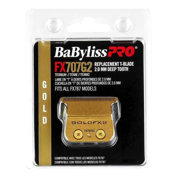 BabylissPro REPLACEMENT GOLD TITANIUM DEEP-TOOTH T-BLADE - FX707G2