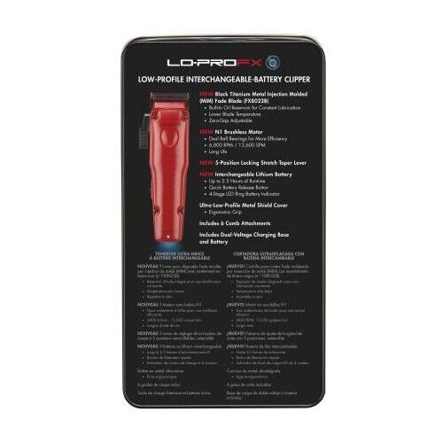 BaByliss Pro LO-PRO FXONE Matte Red Cordless Clipper