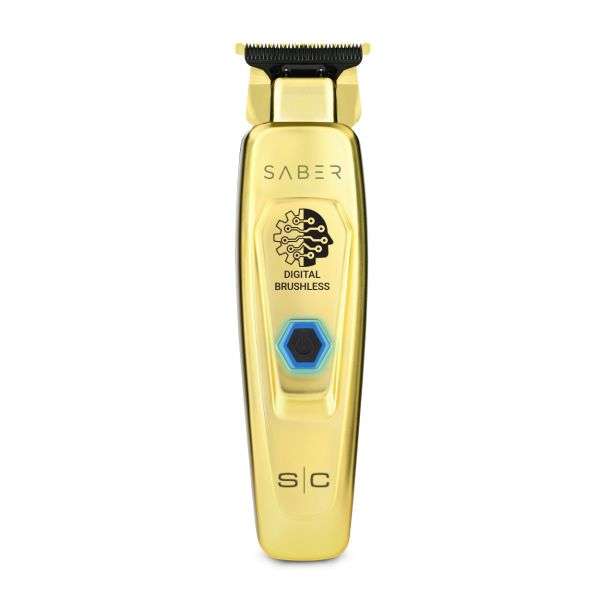 StyleCraft Saber Professional Full Metal Body Digital Brushless Motor Cordless Hair Trimmer - Gold-SC405G