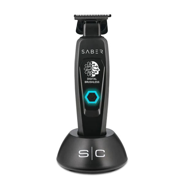 StyleCraft SABER - PROFESSIONAL FULL METAL BODY DIGITAL BRUSHLESS MOTOR CORDLESS HAIR TRIMMER - BLACk-SC403B