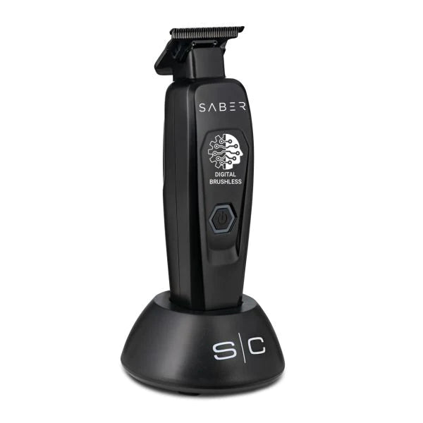 StyleCraft SABER - PROFESSIONAL FULL METAL BODY DIGITAL BRUSHLESS MOTOR CORDLESS HAIR TRIMMER - BLACk-SC403B